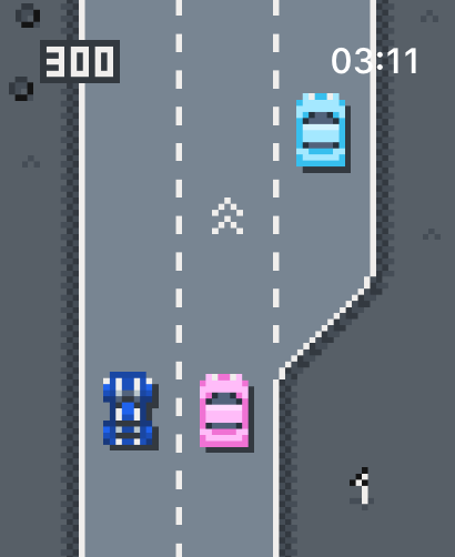 Winziges Rennwagen - Retro Pixel Racing.Für Apple Watch gebaut. Medien 2