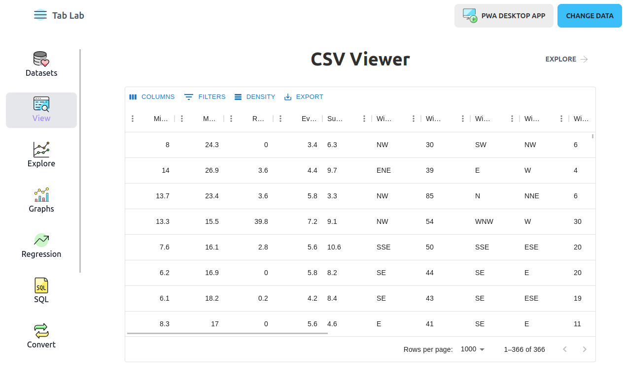 Visualizador de CSV rápido media 1
