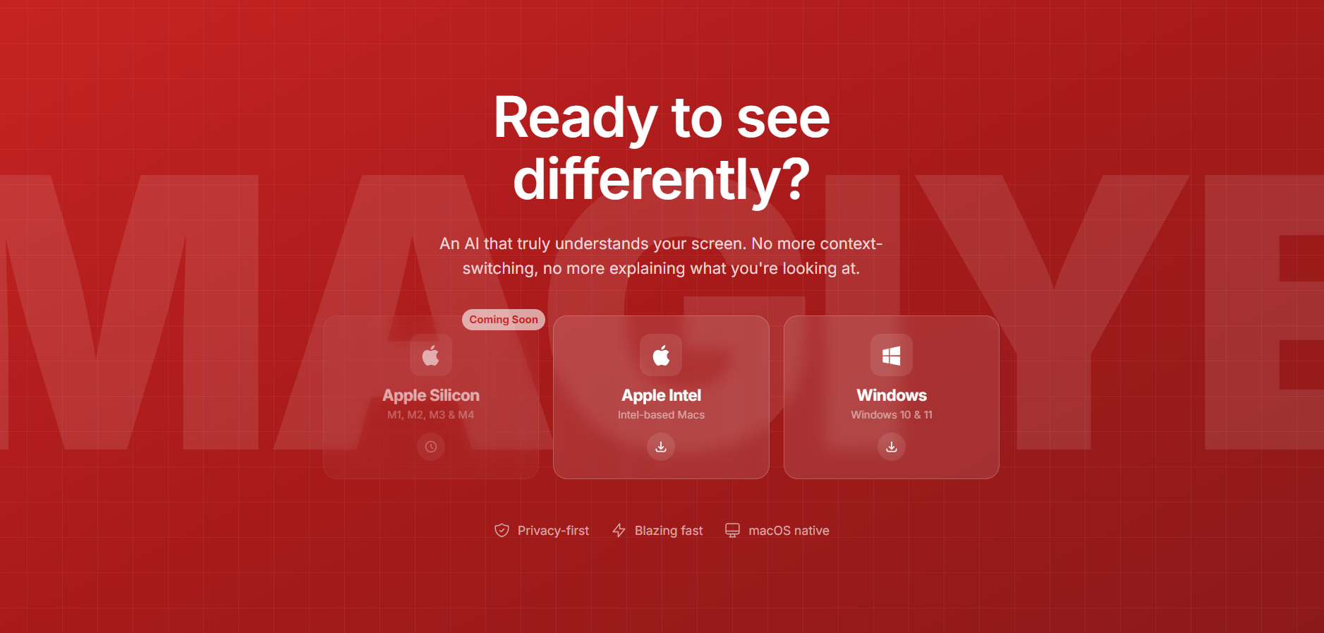 MAGIYE - Main product screenshot demonstrating key features and user interface