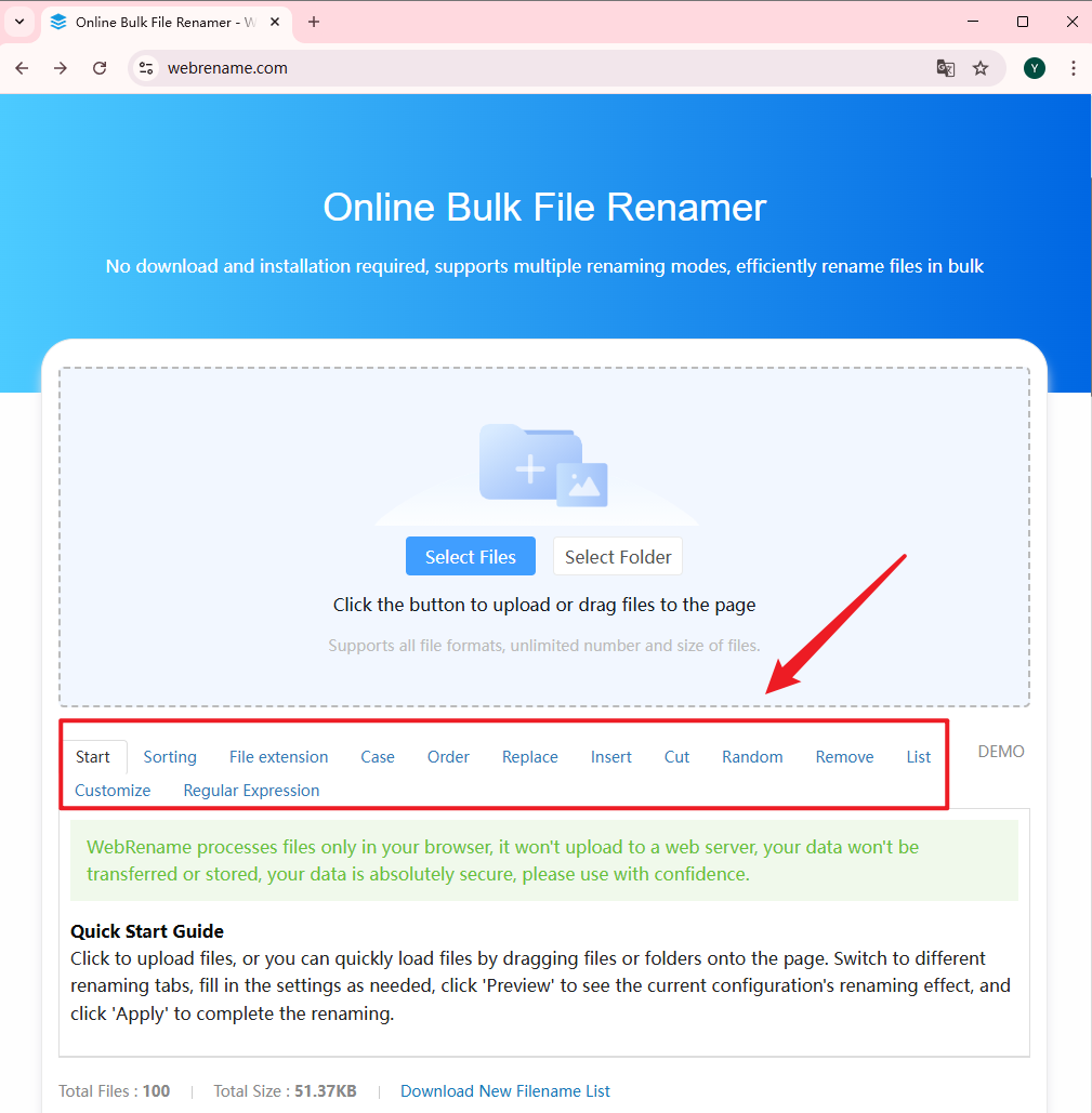 وسائط WebRename - ملف السائبة عبر الإنترنت Renamer 2