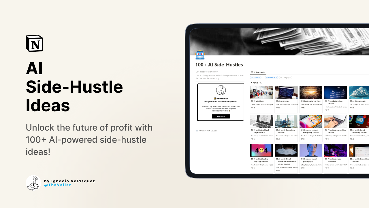 100-ai-side-hustle-ideas - Unlock the future of profit with 100+ AI side-hustle ideas