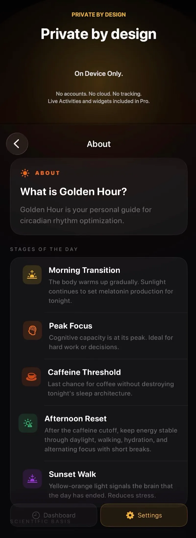 Golden Hour - Circadian focus screenshot 1