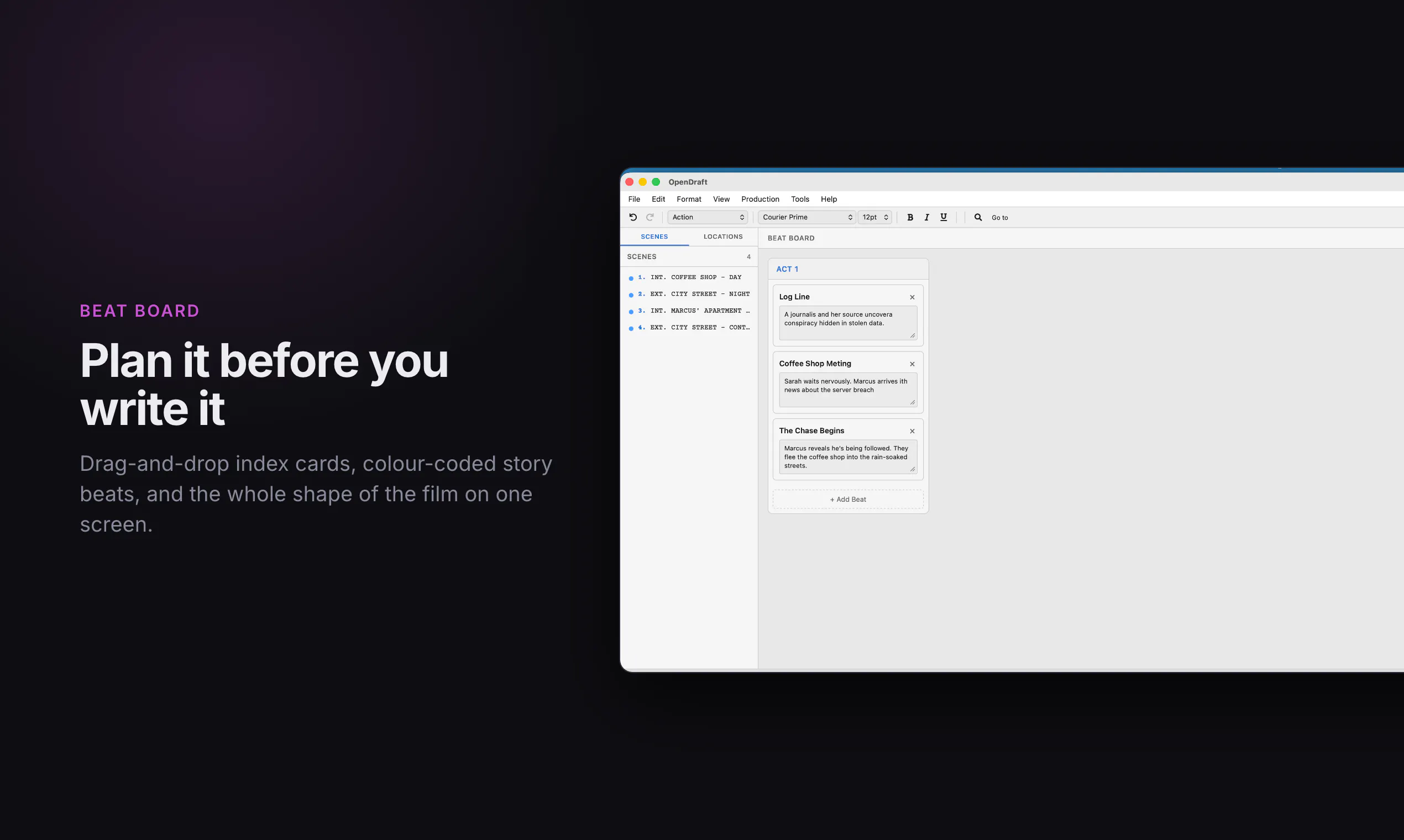OpenDraft — Free Screenwriting Software gallery image