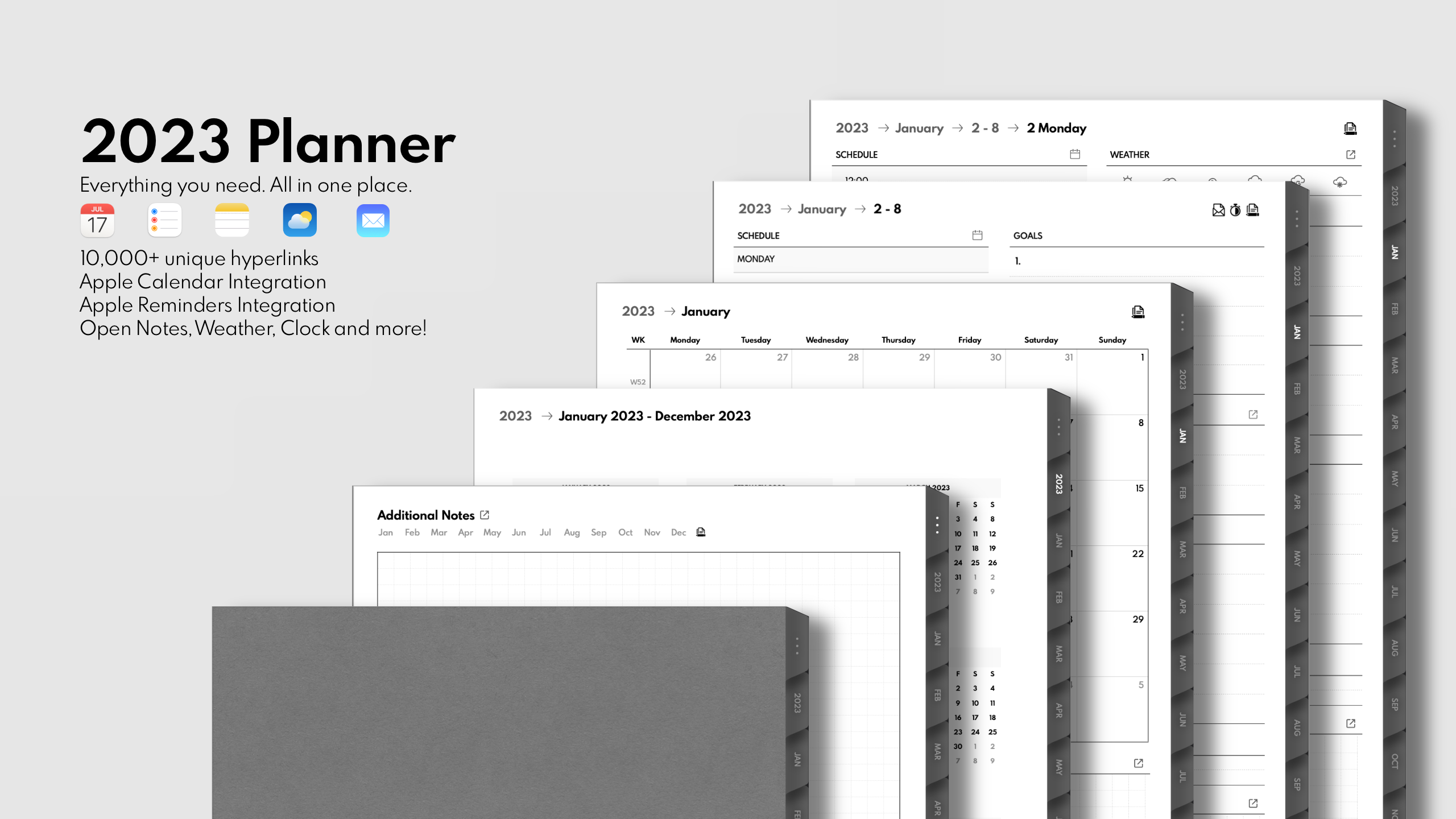 2023 Digitalplaner mit Integration - Machen Sie Veranstaltungen, Erinnerungen, Timer und mehr direkt aus Ihrem PDF Medien 3