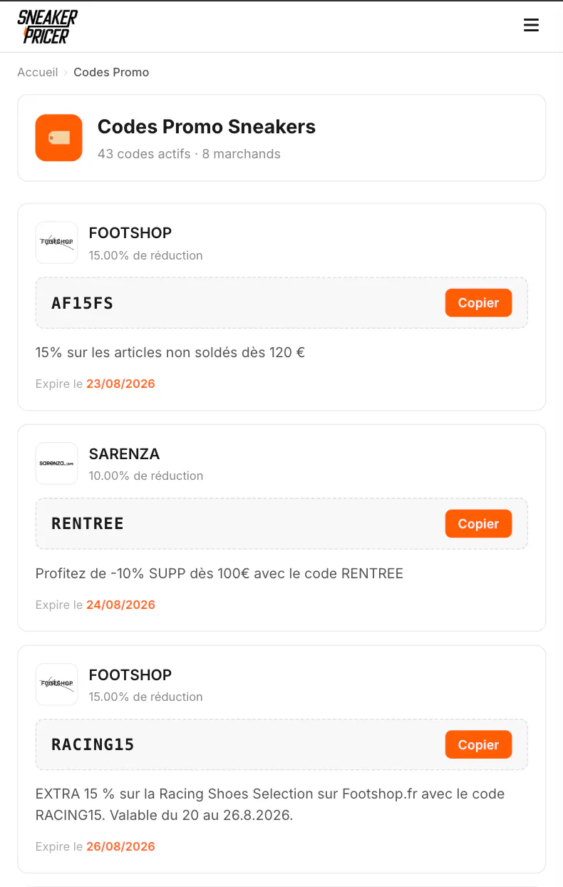 Price Comparison for Sneakers gallery image