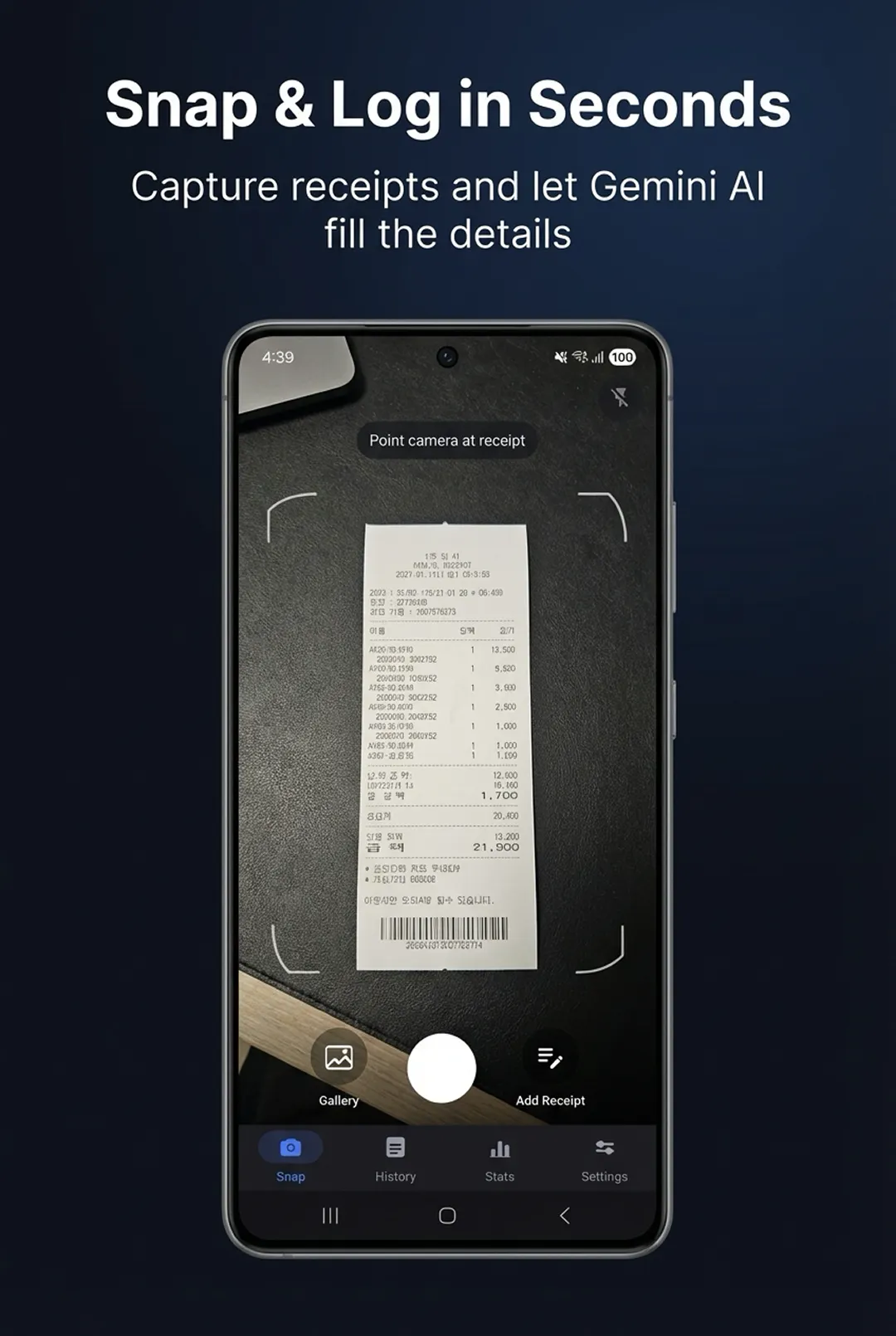 Banner del producto Receipt Snap