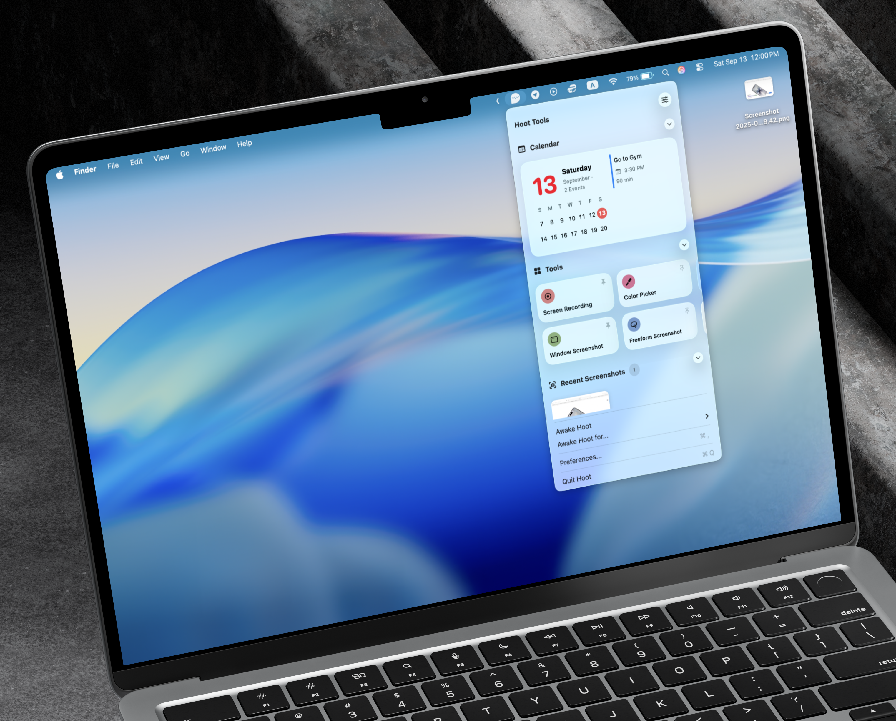 Média Hoot pour Mac - Widgets, outils, captures d'écran, écran de réveil dans votre menubar 3