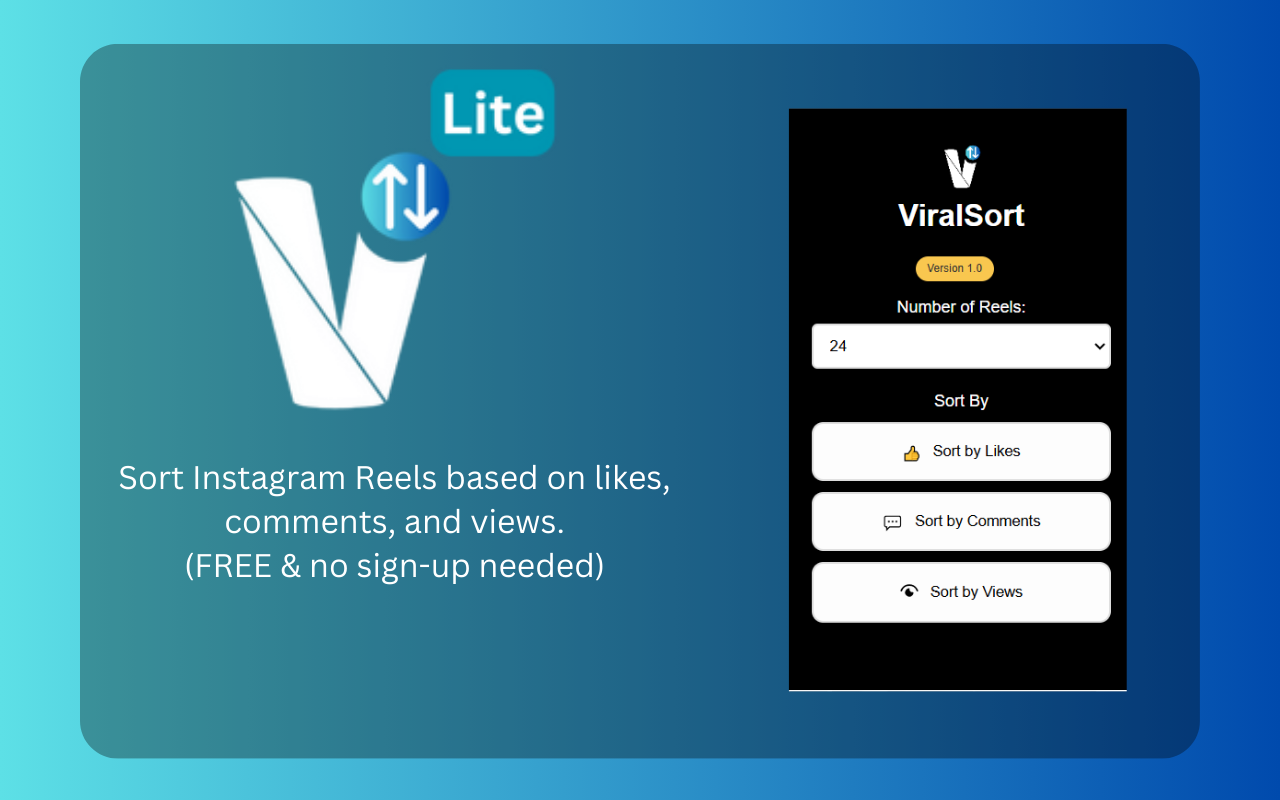 ViralSort Lite - Main product screenshot demonstrating key features and user interface
