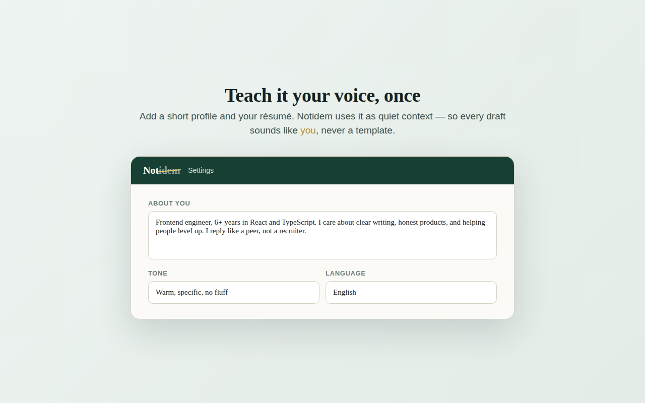 Notidem - the opposite of "idem gallery image