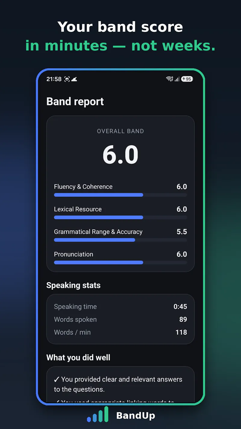 BandUp IELTS: AI Speaking Test screenshot 1