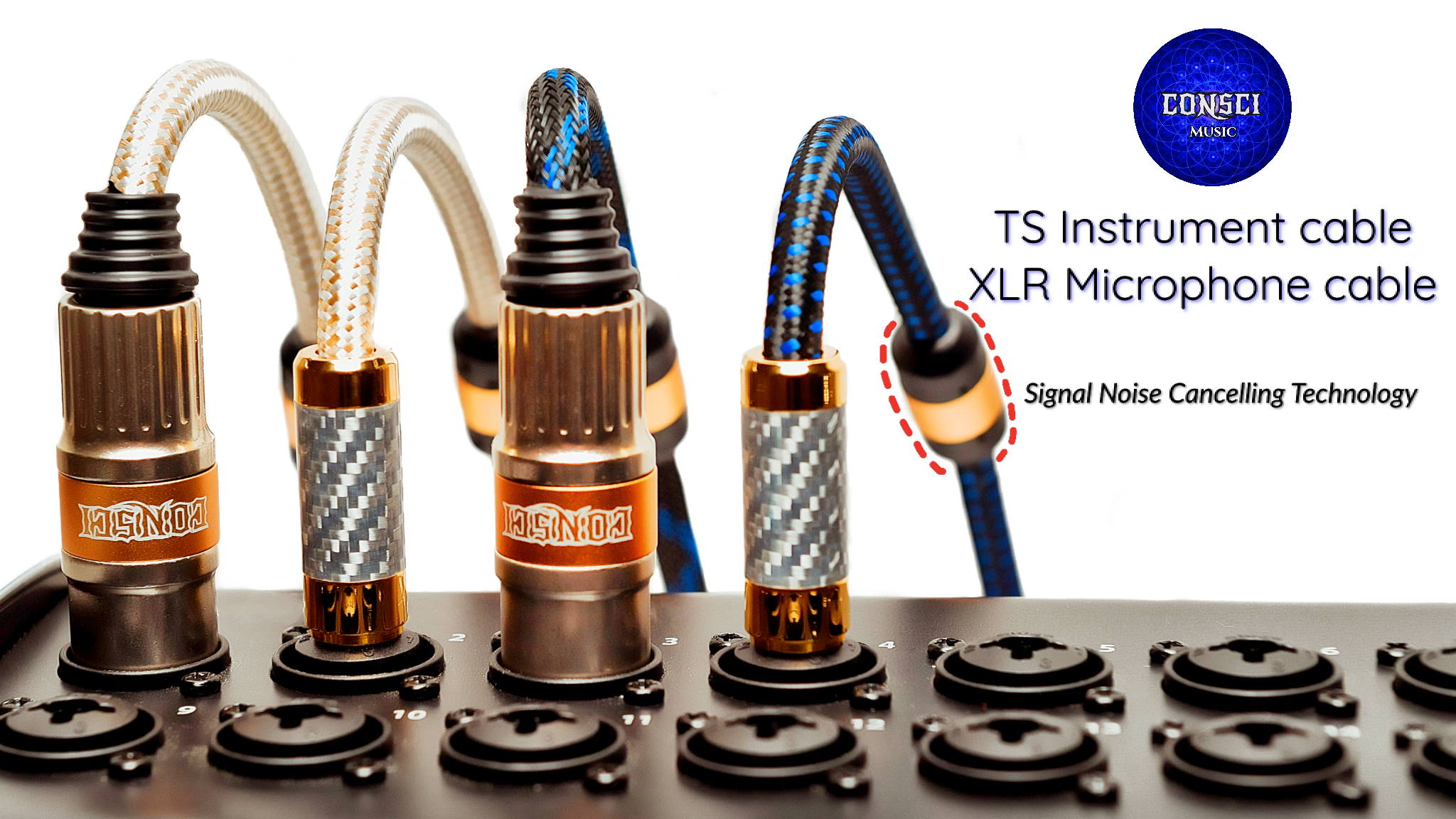 Consci Music Gold Plated XLR & TS Cable gallery image
