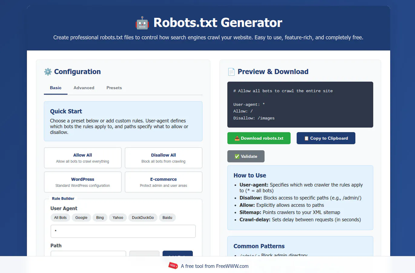 Robots.txt Generator 截图