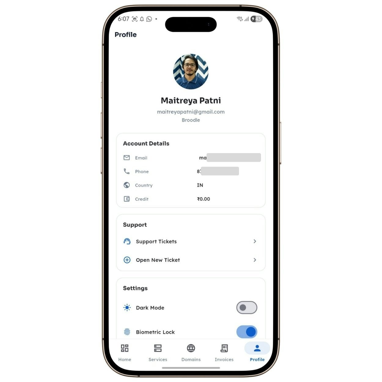 WHMCS Client Area App for Android & iOS gallery image