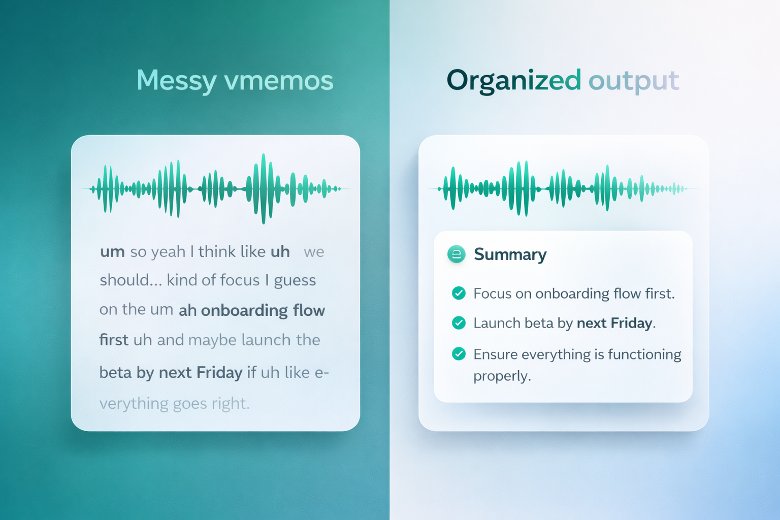 TalkSift — Say it messy. Get it clean. gallery image