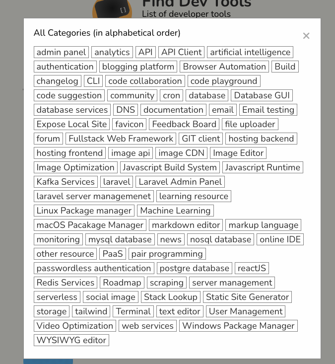 FindDevtools - Lijst met ontwikkelaarstools media 2