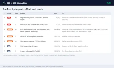 SEO + GEO Site Auditor gallery image