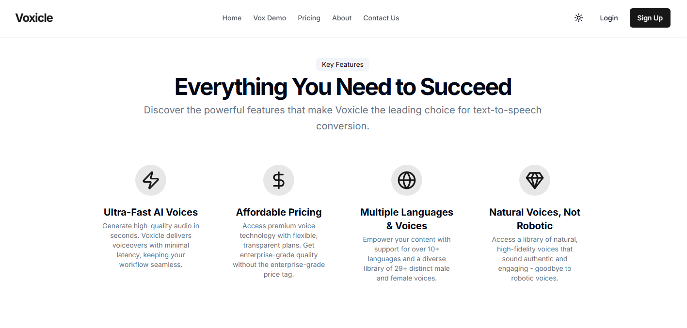 Voxicle - Screenshot 2 showing product features and functionality
