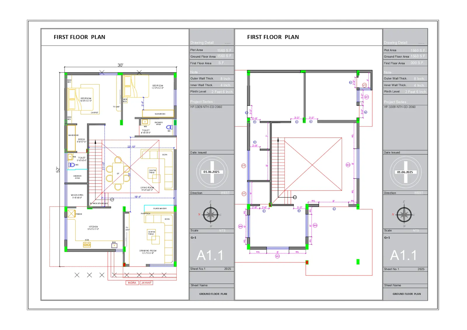26X45 1.5 story house plans screenshot 1