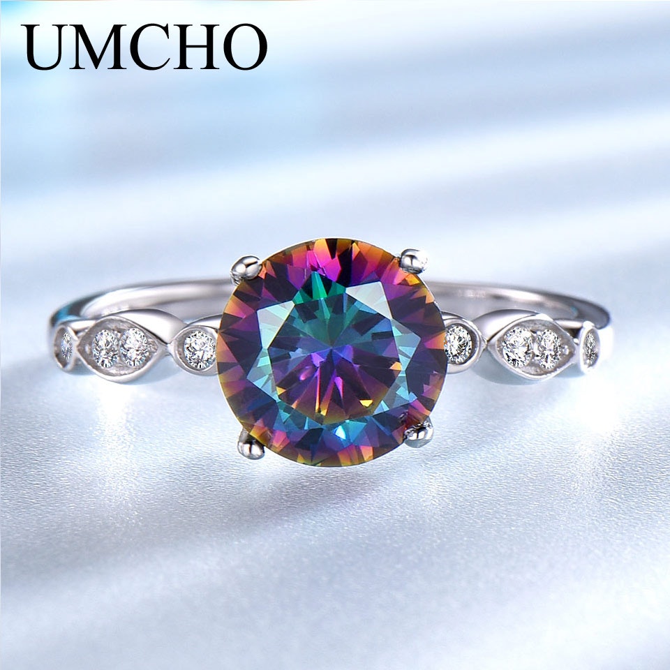 UMCHO Rainbow Fire Mystic Topaz Ring gallery image