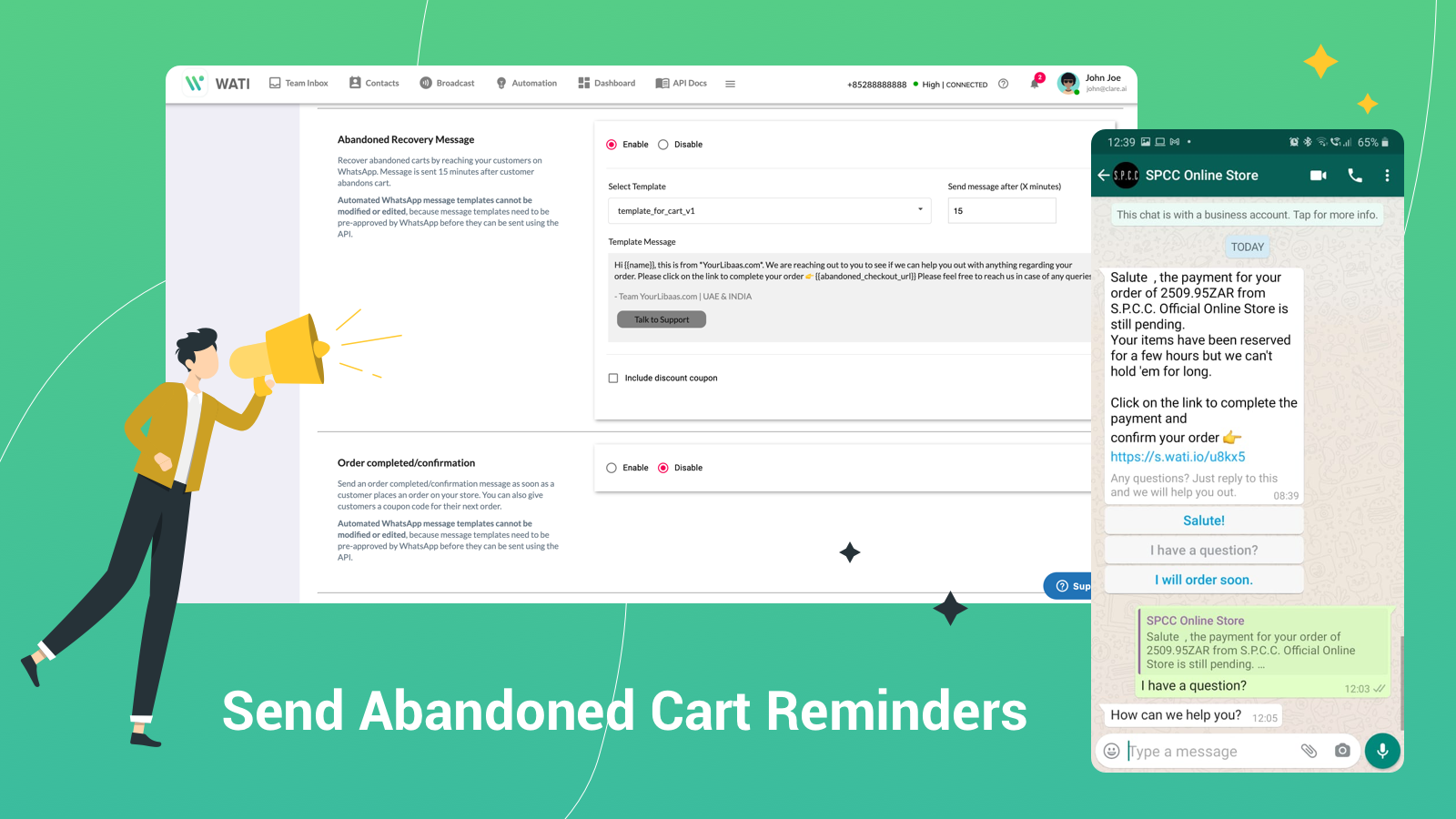 WhatsApp Chat & Abandoned Cart Recovery gallery image