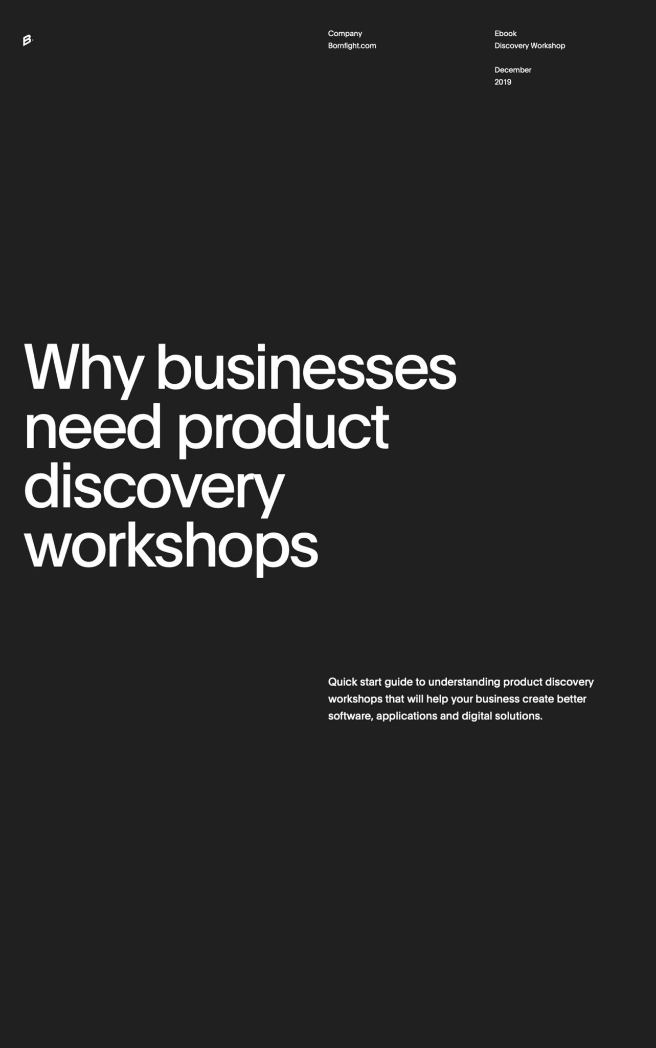 Product discovery workshop