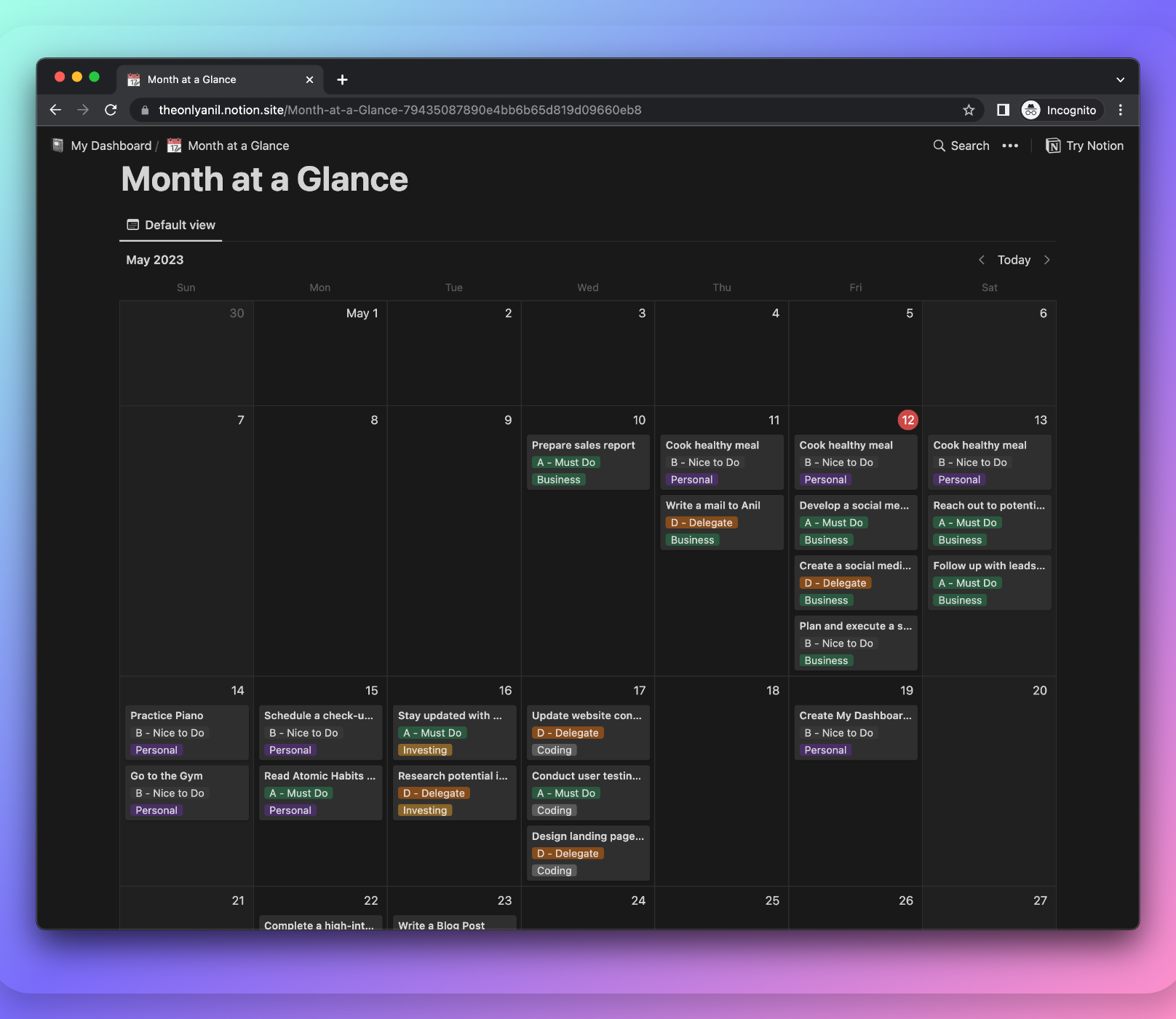 Notion Bullet Journal - GTD media 3