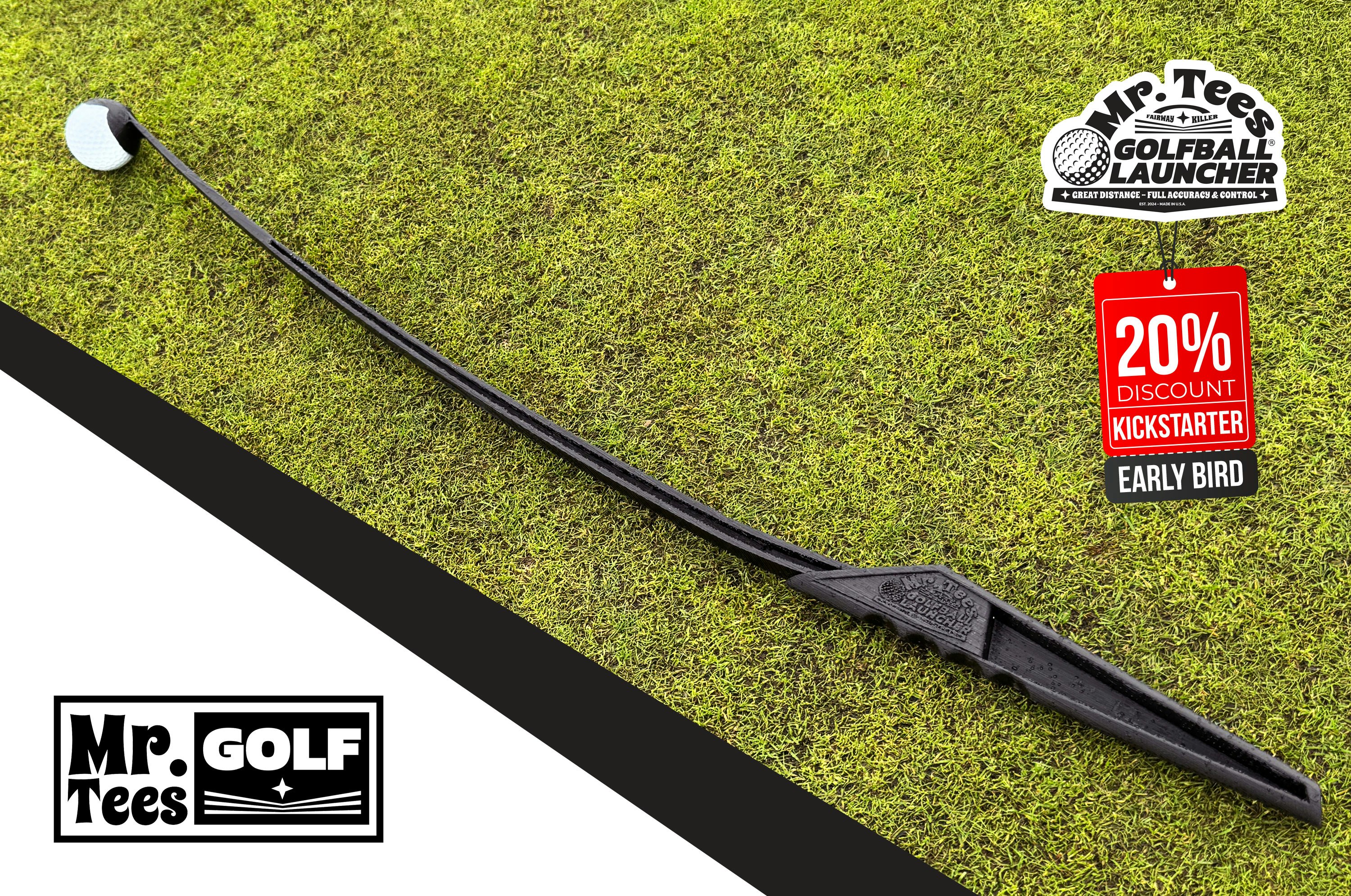 Mr. Tees Golf Ball Launcher® - Ottima distanza - Accuratezza e controllo completa media 2