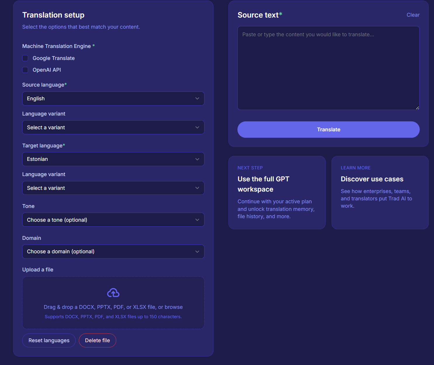 Trad AI - Main product screenshot demonstrating key features and user interface