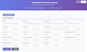 Polymarket Data Query System gallery image