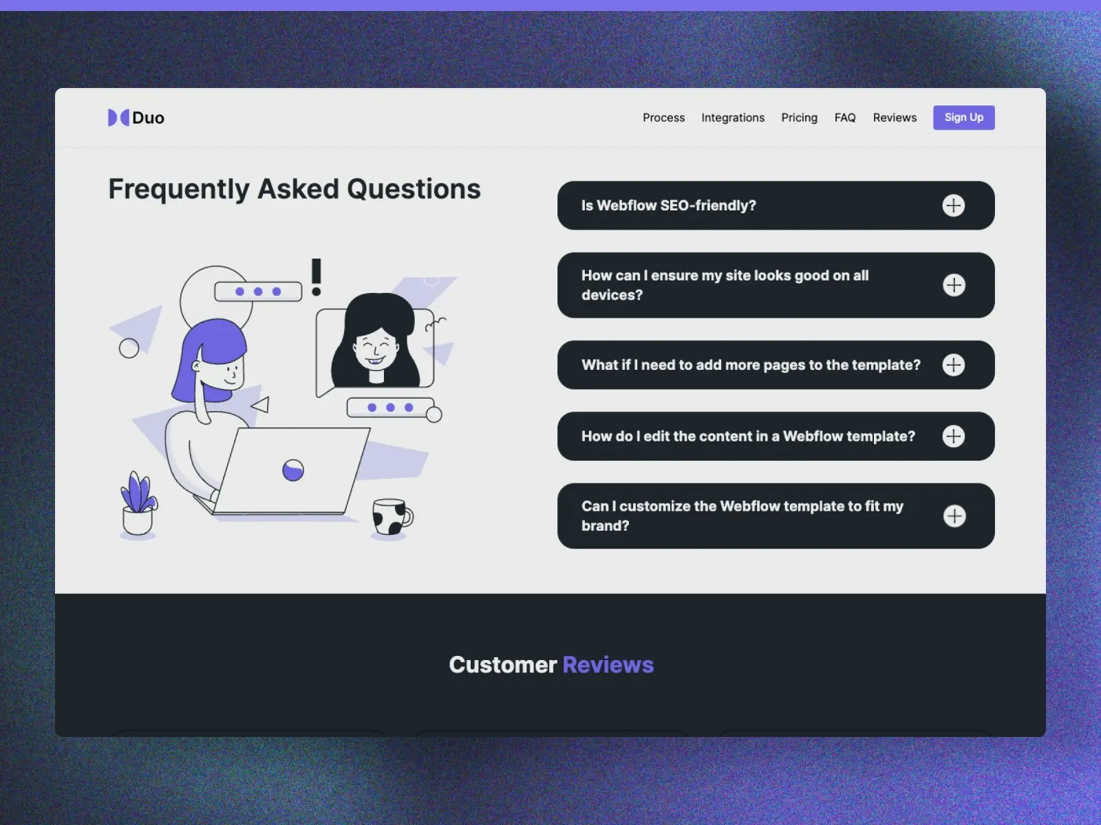 เทมเพลตหน้า Landing Page Duo สำหรับ startups media 4