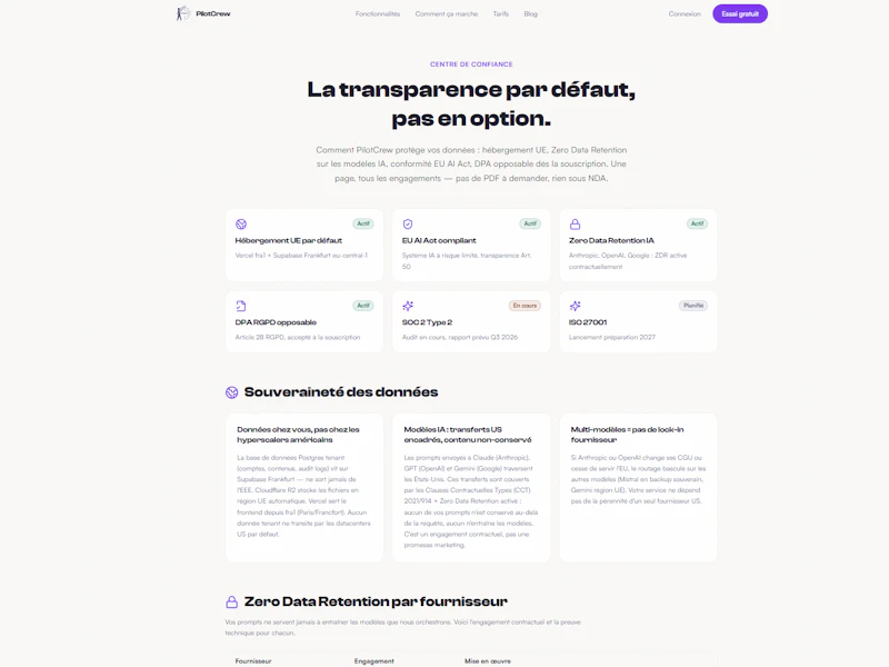Agents IA autonomes pour PME — PilotCrew screenshot 10