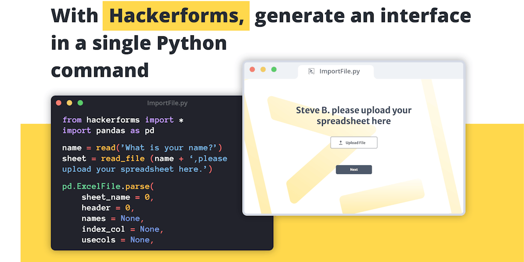 Hackerforms - Transform your Python scripts into beautiful form-like apps | Product Hunt