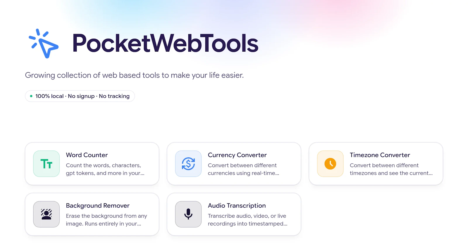 PocketWebTools screenshot 1
