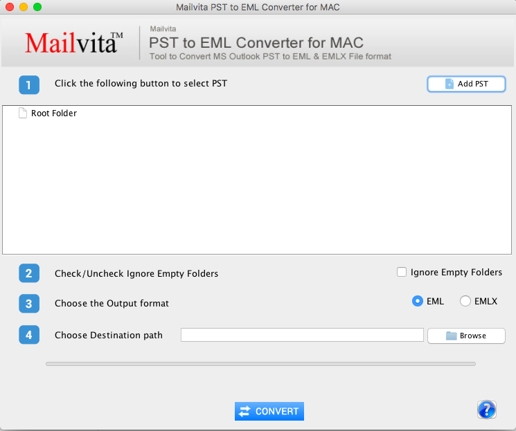 Mailvita Pst को Mac के लिए EML कनवर्टर - मैक सॉफ्टवेयर के लिए ईएमएल कनवर्टर के लिए Mailvita PST मीडिया 2