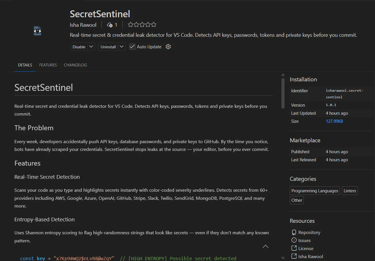 SecretSentinel 项目横幅