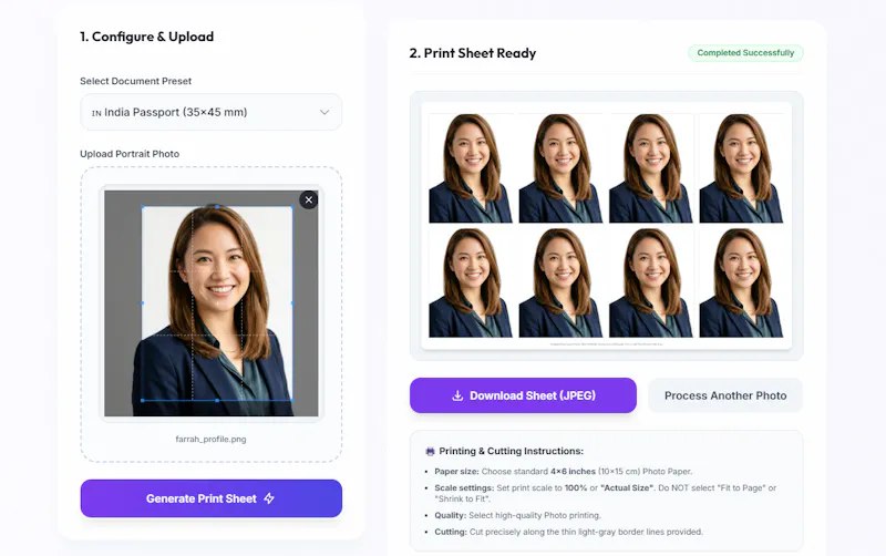 PassPicGo - Free Passport Photo Maker screenshot 1