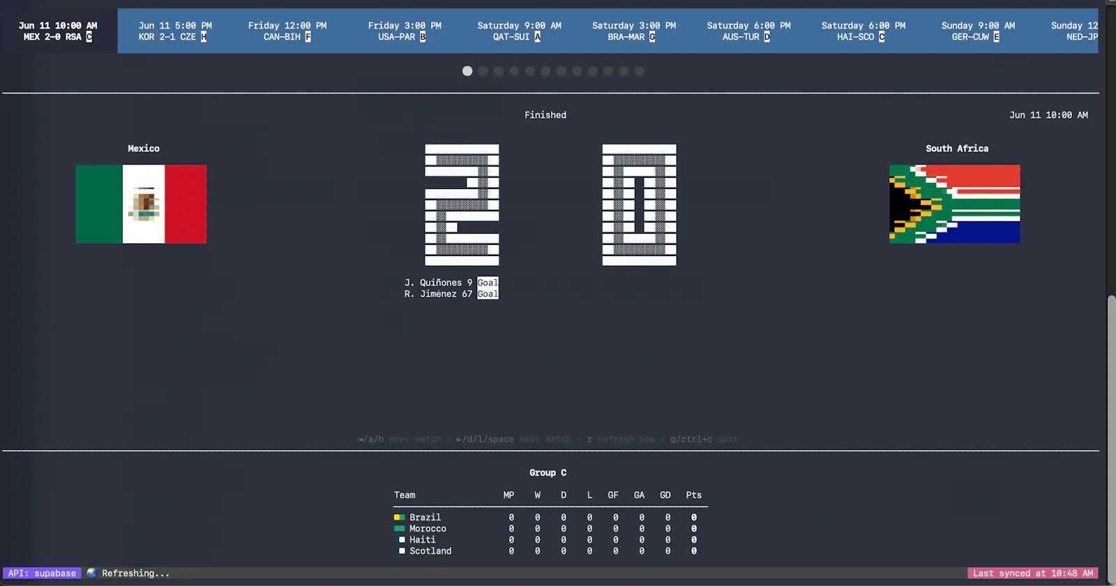 World Cup 2026 CLI Dashboard  screenshot 1