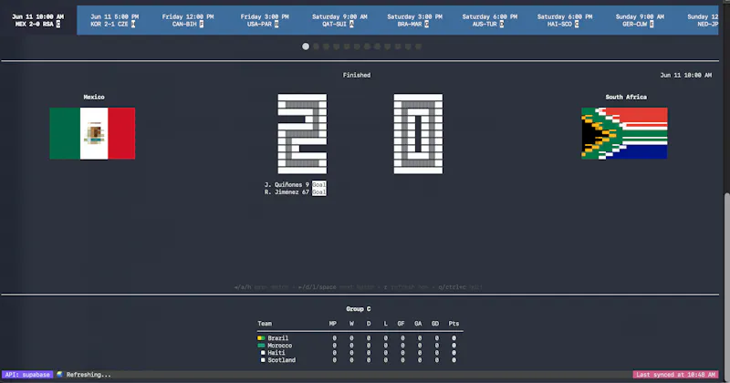 World Cup 2026 CLI Dashboard  screenshot 1