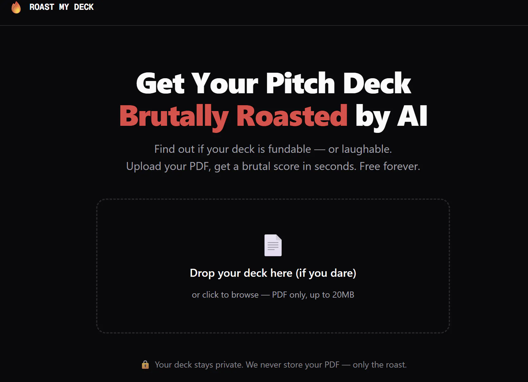 Roast My Deck 제품 배너