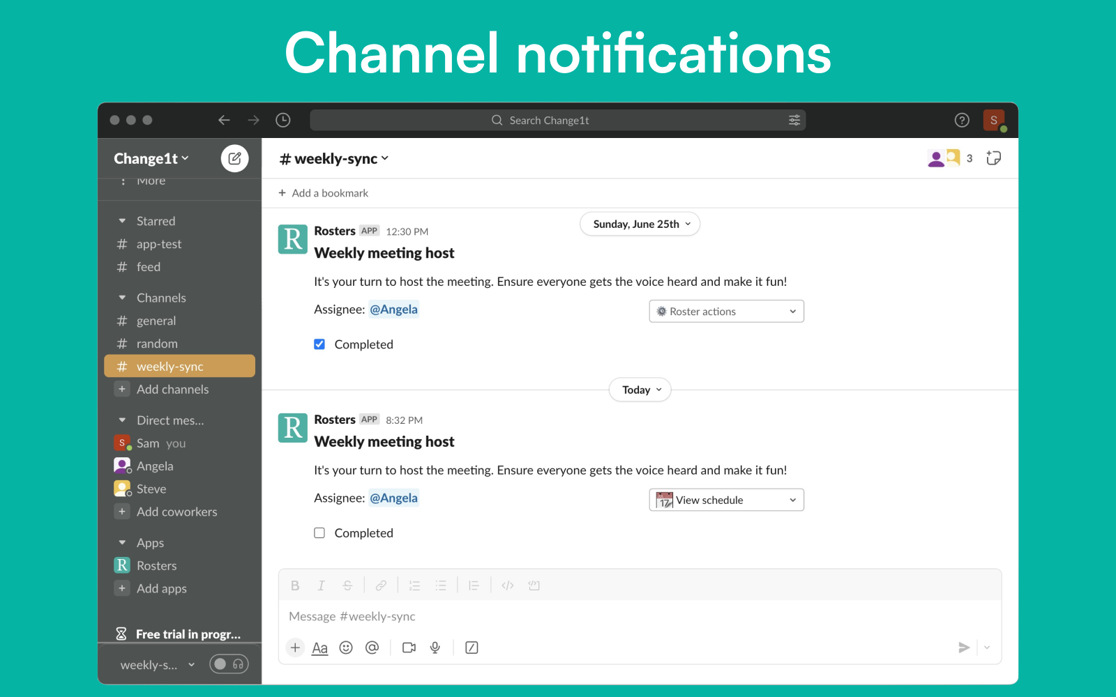 Rosters for Slack media 2