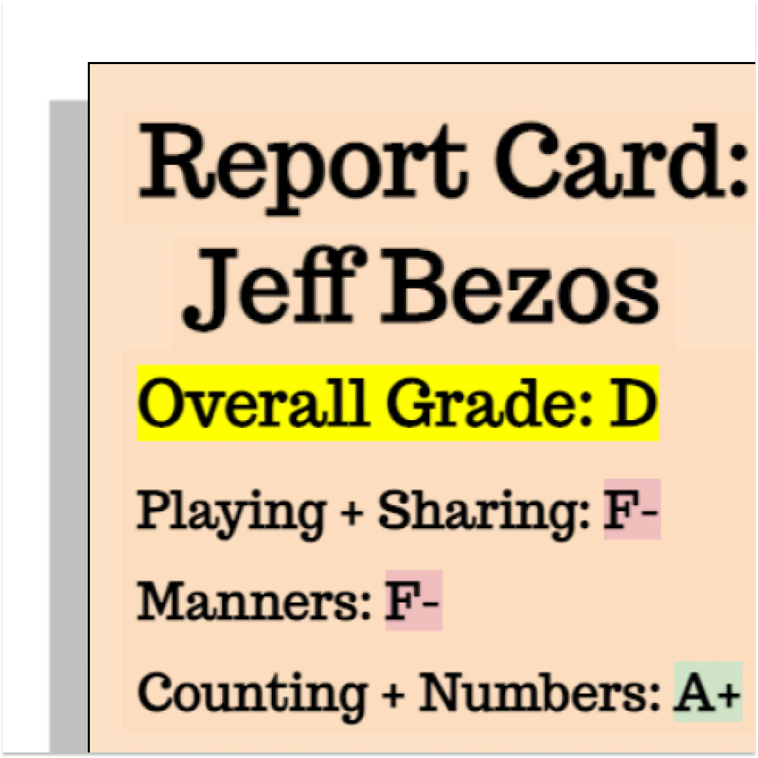 Jeff Bezos's Report Card