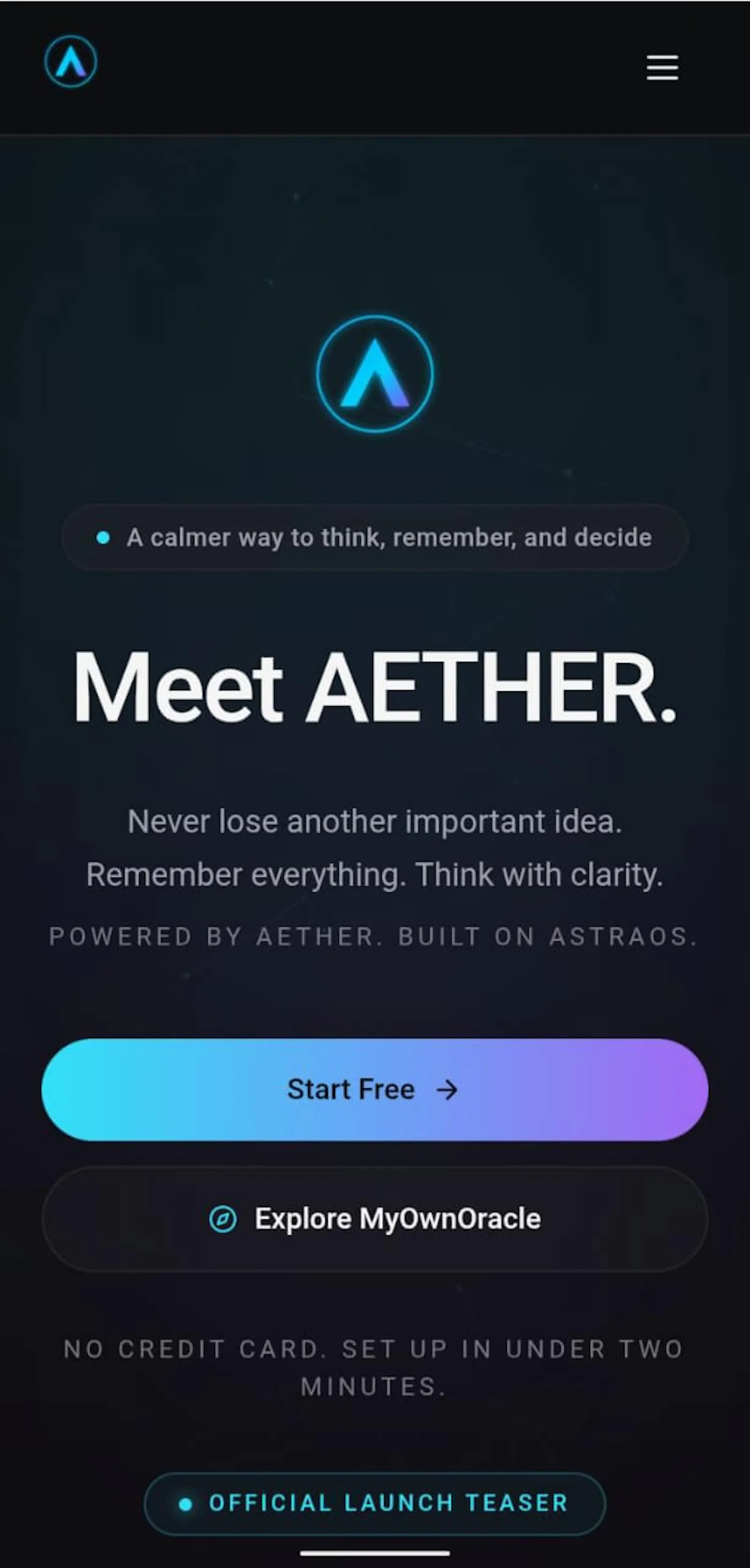 MyOwnOracle — AETHER Cognitive  System screenshot 1