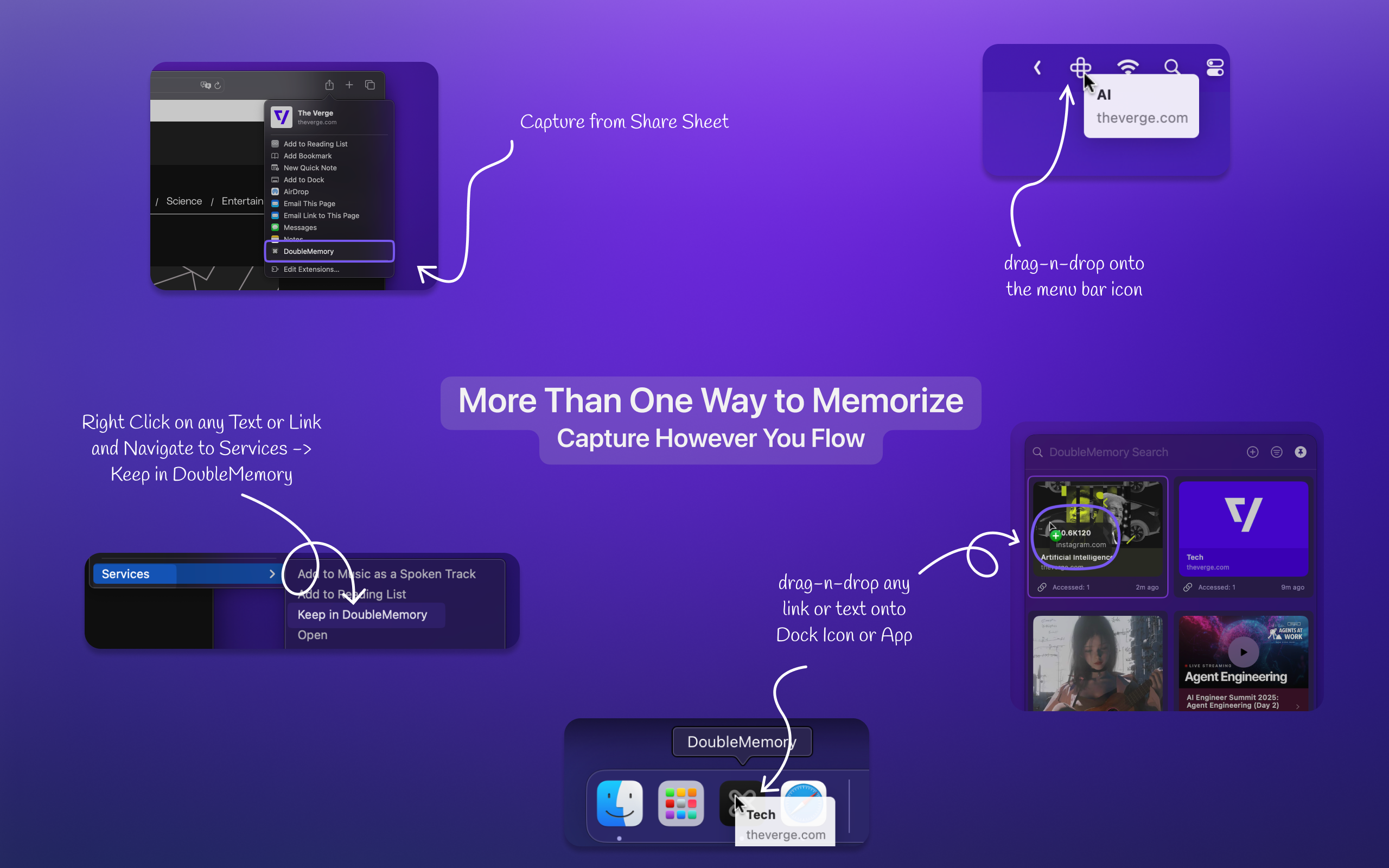 وسائط Doublememory - ⌘ C C → إشارة مرجعية • قراءات • مدير الحافظة 5