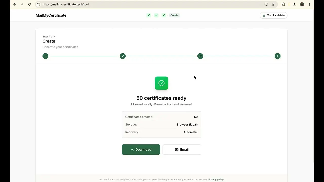 MailMyCertificate gallery image