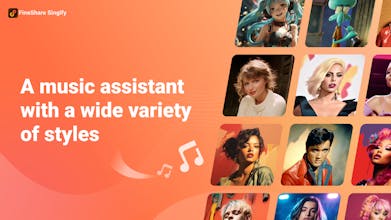 Criador de conteúdo edita capa de música aprimorada por IA com o FineShare Singify