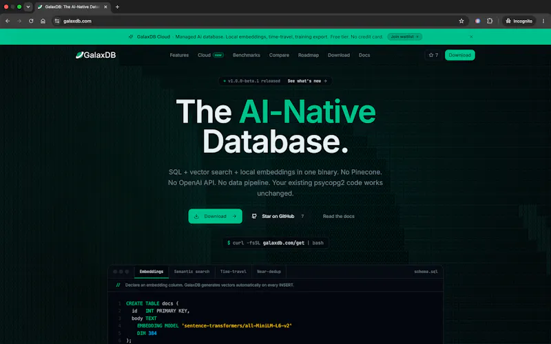 GalaxDB screenshot 1