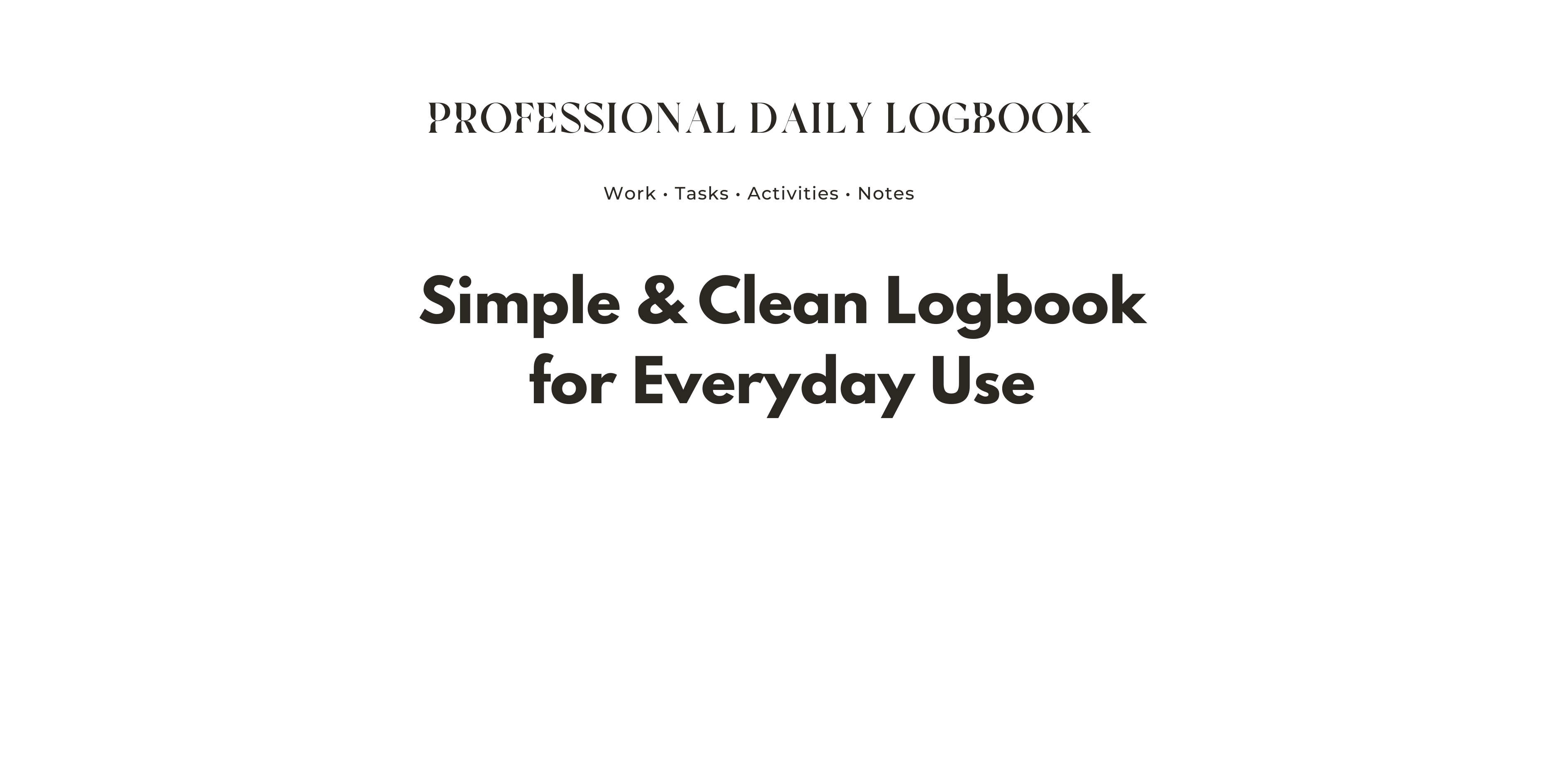 Professional Daily Logbook - Main product screenshot demonstrating key features and user interface