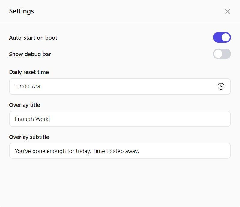 EnoughWork — Know when to stop gallery image