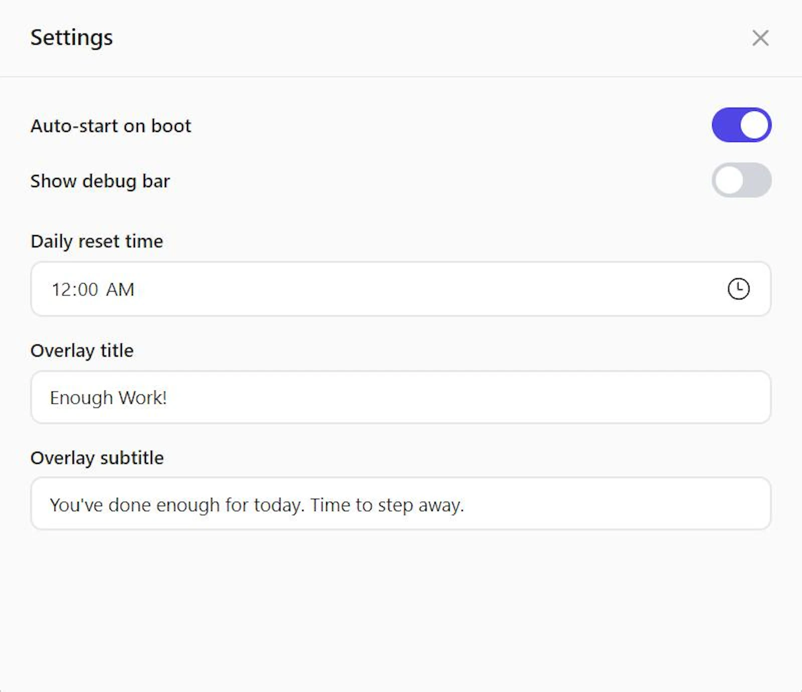 EnoughWork — Know when to stop screenshot 2