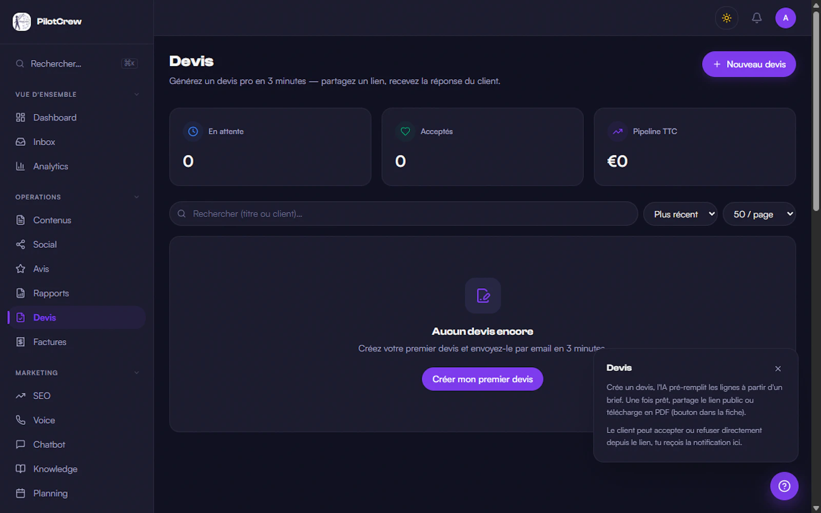 Agents IA autonomes pour PME — PilotCrew screenshot 5